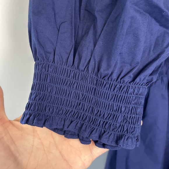 Hill House Athena Nap Dress Navy Blue Puffed Sleeve Mini Women's Sz XL - Picture 8 of 10